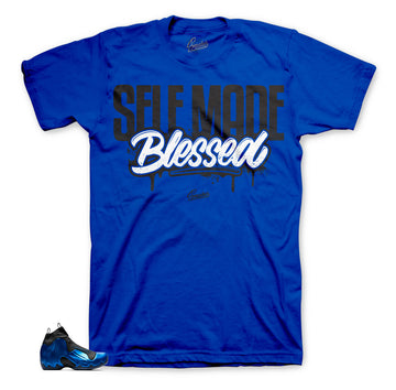 Flightposite dark neon royal sneaker tees to match perfectly.