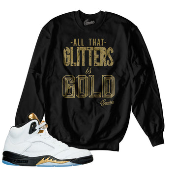 Jordan 5 gold tongue sweaters match retro 5 olympic gold crew.