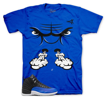 Retro 12 Hyper Royal Shirt - Raging Face - Blue