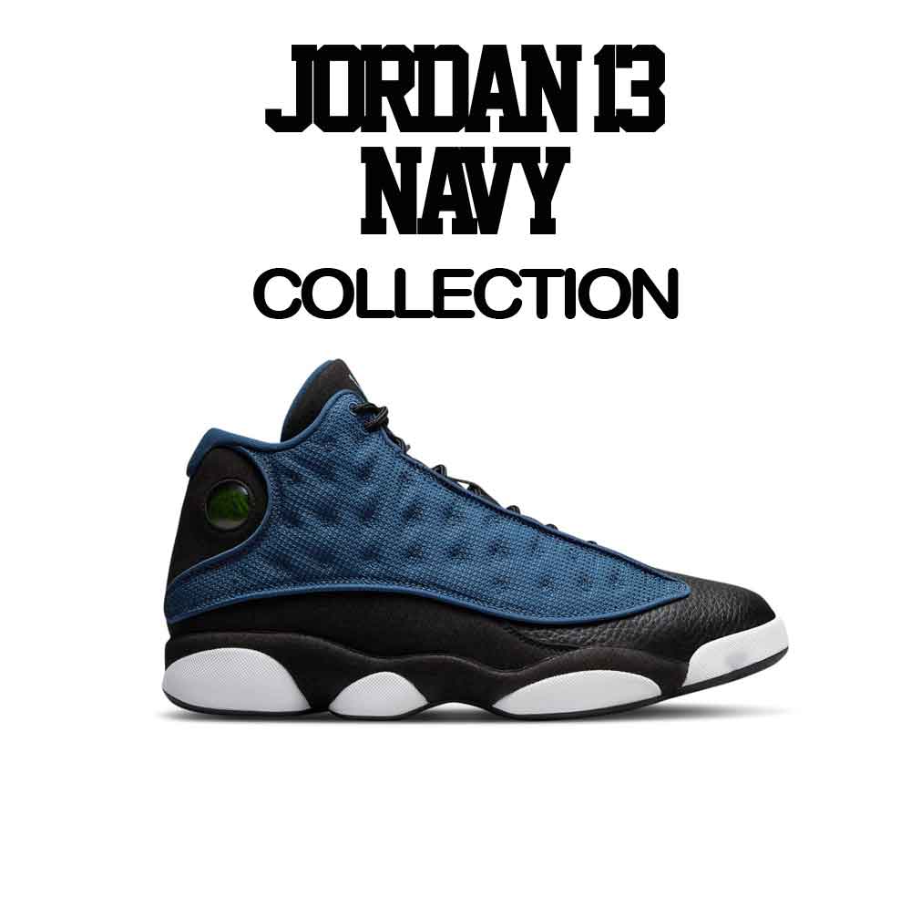 Kids jordan 13 brave blue navy sneaker tees