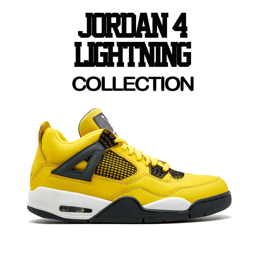 Lightning Jordan 4 sneaker collection to go with mens t shirt collection
