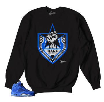 Jordan 5 blue suede sweatshirts match retro 5's shoes.