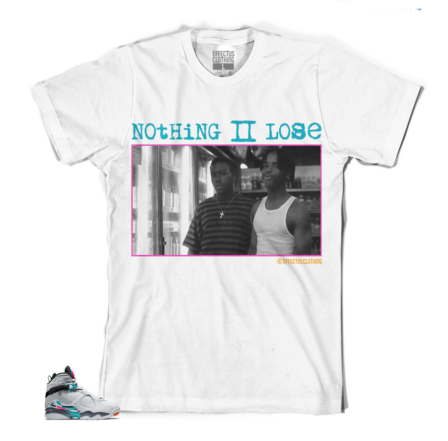 South beach Jordan 8 tees match retro 8 turbo green shoes.