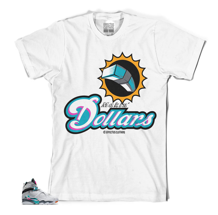 Jordan 8 south beach turbo green sneaker tees match shoes.