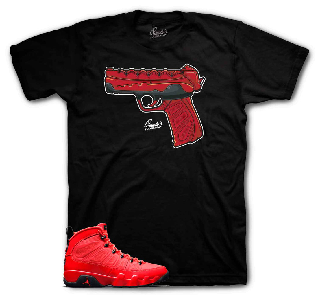 Jordan 9 Chile red sneaker tees