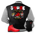 Jordan 9 chile red jackets match