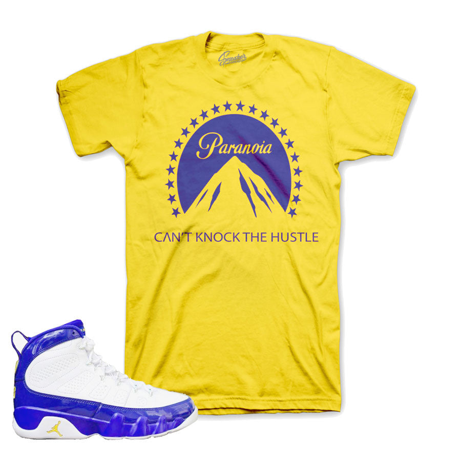 Jordan 9 lakers shirts match retro 9 concord tour yellow.