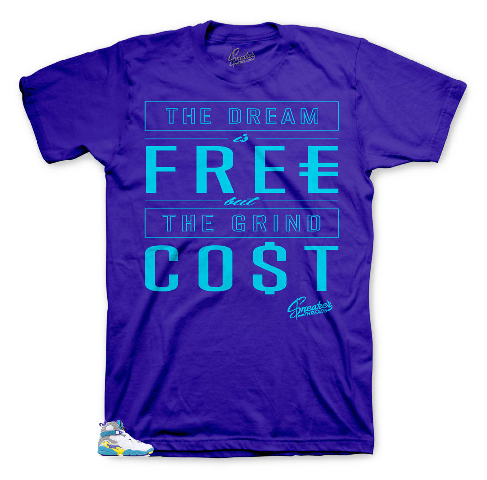 Jordan 8 White Aqua Purple shirt to match fit| Cost tee