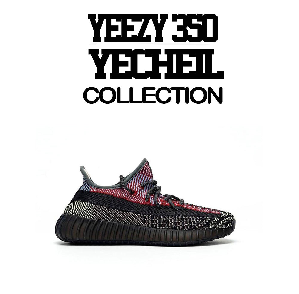 collection of shirts made for men made to match the yecheil yeezy sneaker collection