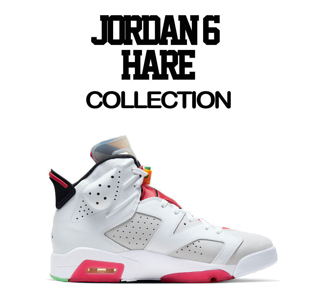 Jordan 6 Hare sneaker collection matches with mens tee collection perfectly