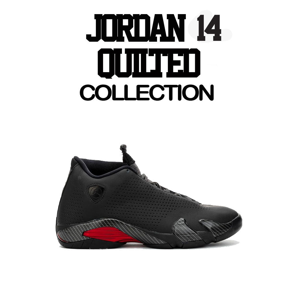 Jordan 14 Black QUILTED  Greatness Cross Shirt to match sneakers