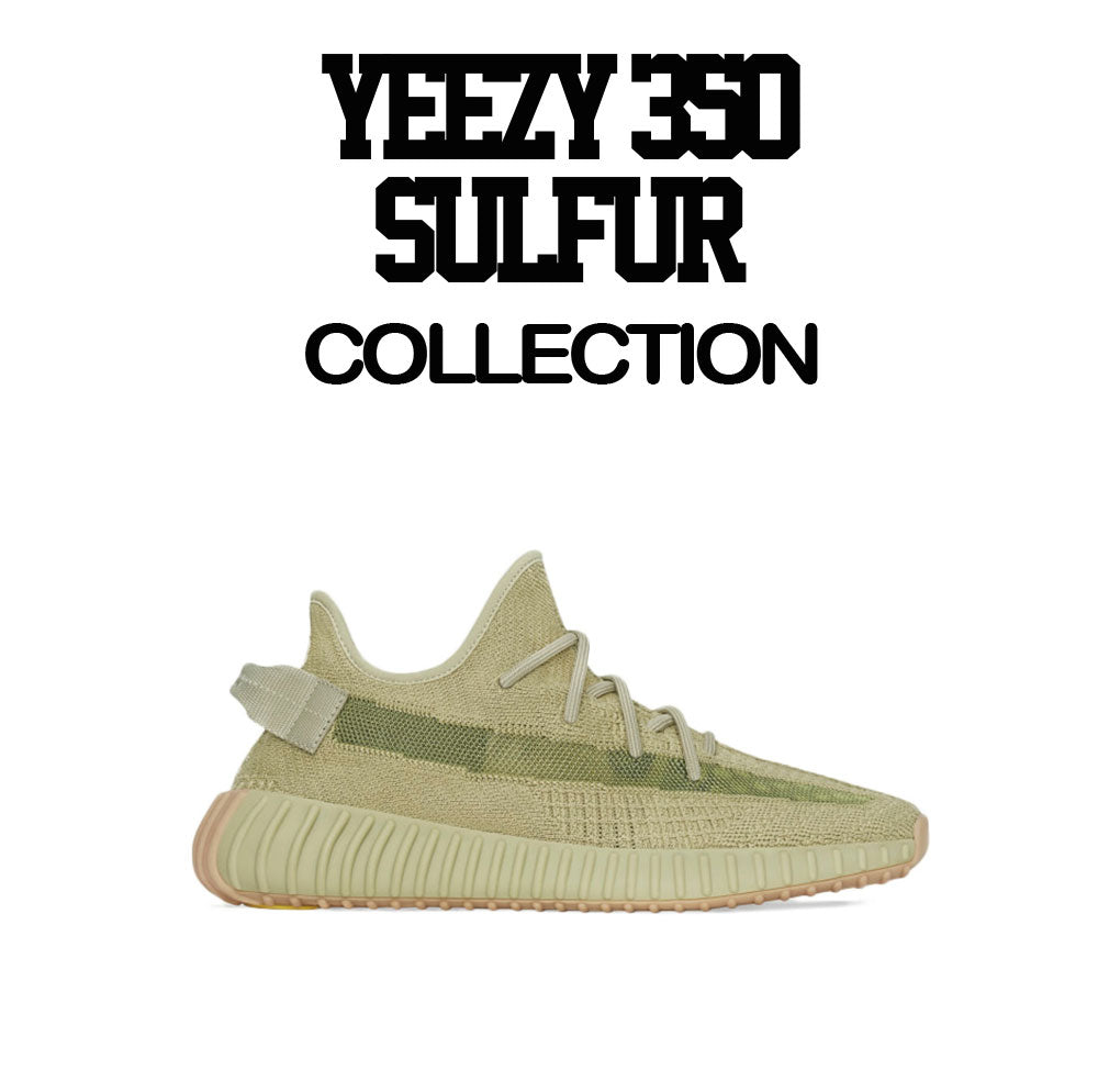 Yeezy 350 Sulfar sneaker collection matches mens tee collection 