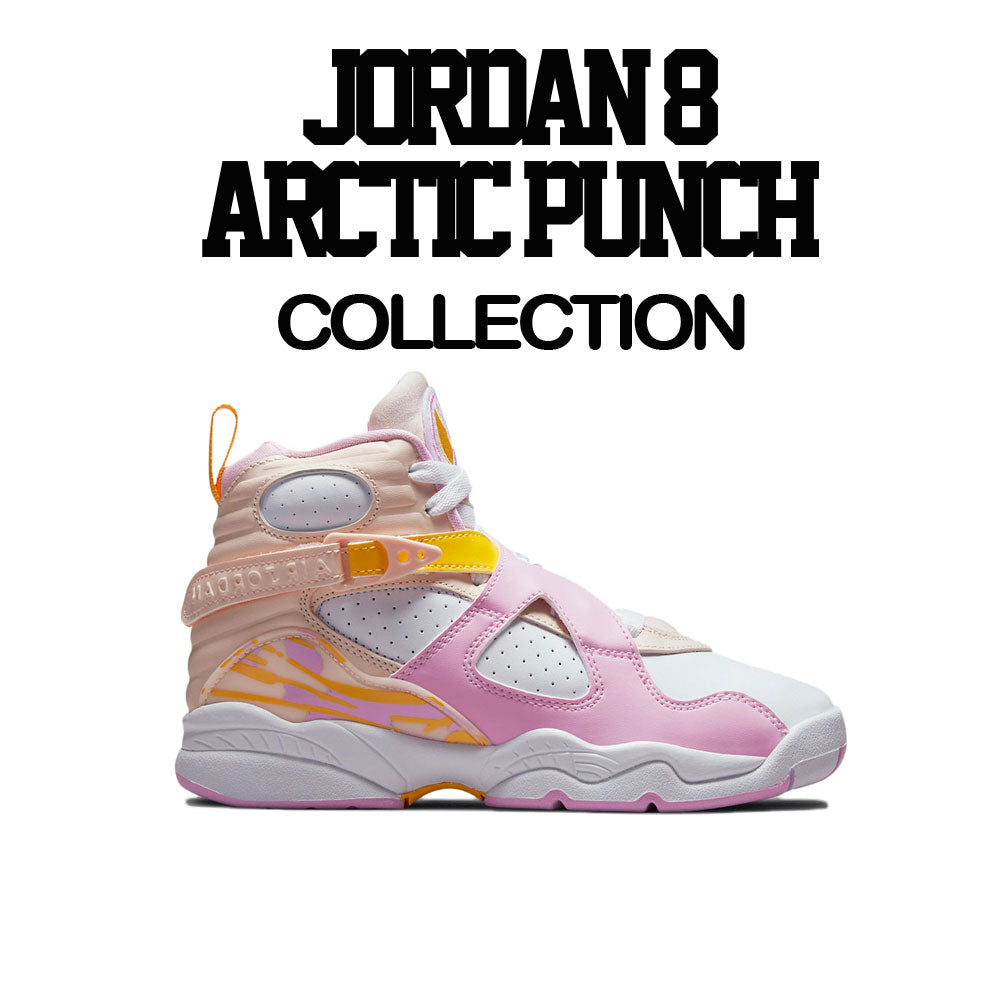 Artic Punch Jordan 8 sneaker collection to match with mens t shirts 