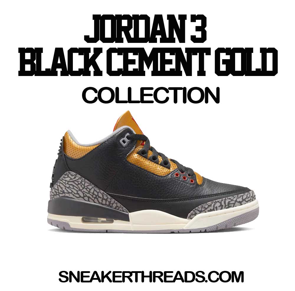 Retro 3 Cement Gold Shirt - Social Distance - Black