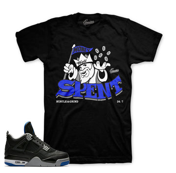 Jordan 4 black royal motorsport tee match shoes.