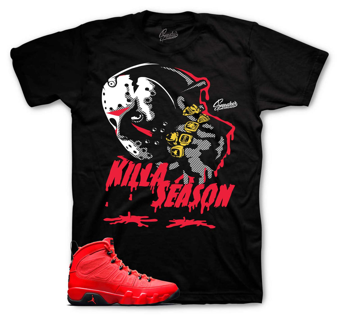 Jordan 9 Chile red sneaker tees