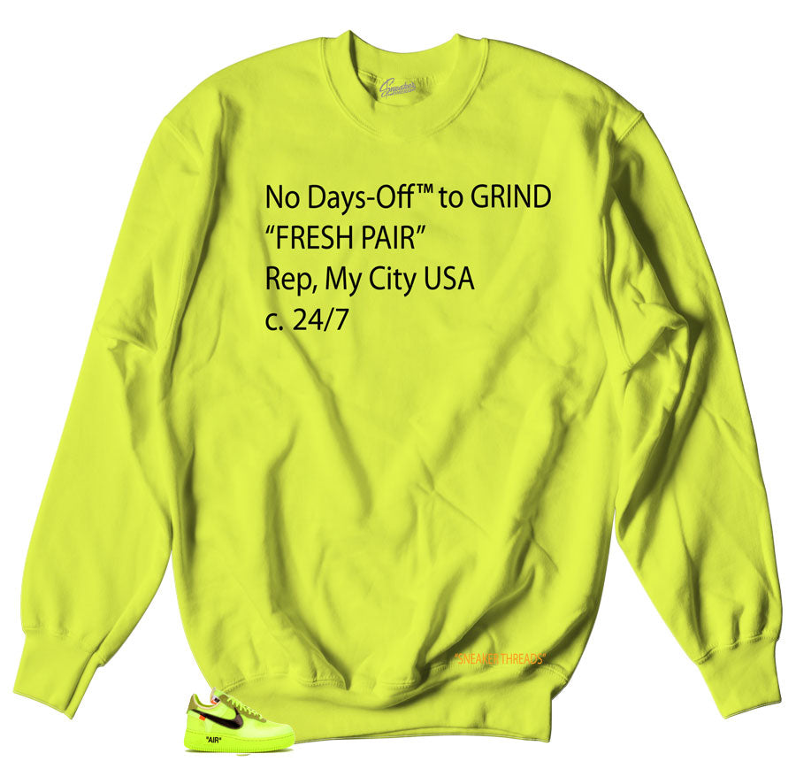 Air Force One 1 Volt The Ten sneaker sweaters match off white inspired sneakers.