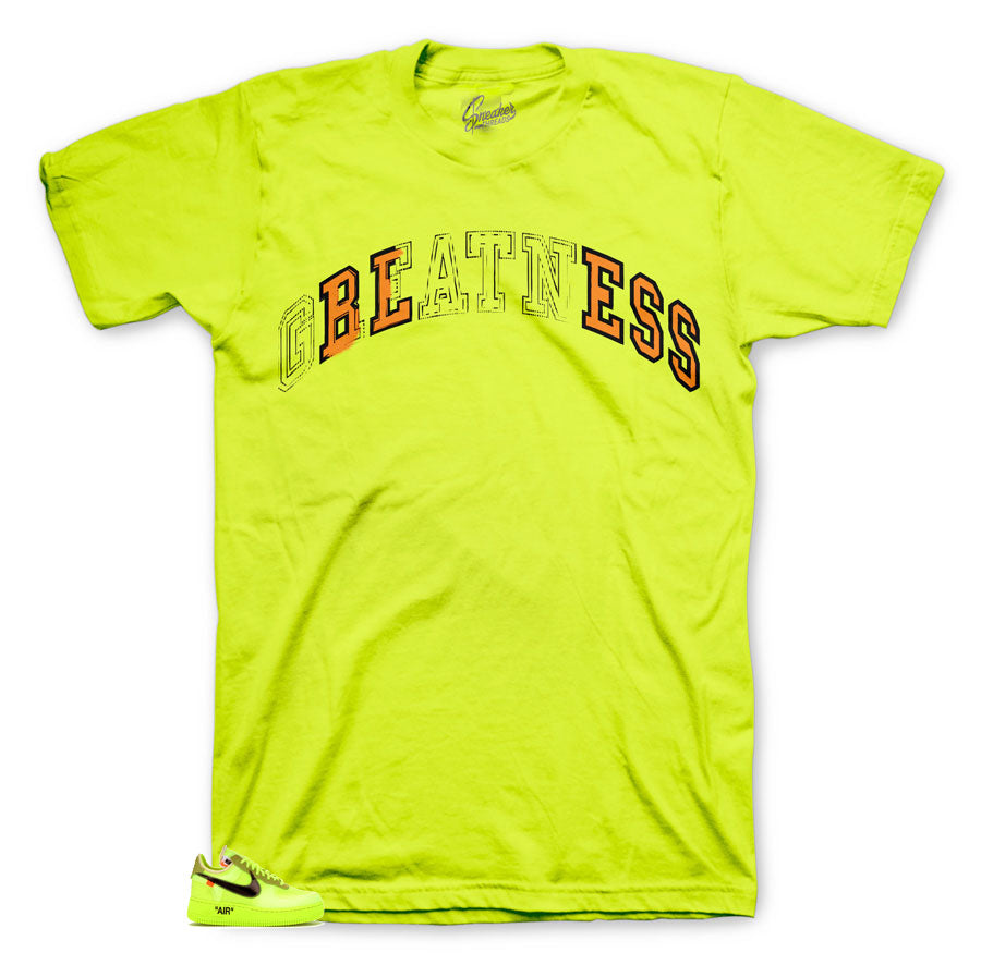 Air Force One 1 Volt The Ten sneaker tees | match shirts for AF1 volt shoes.