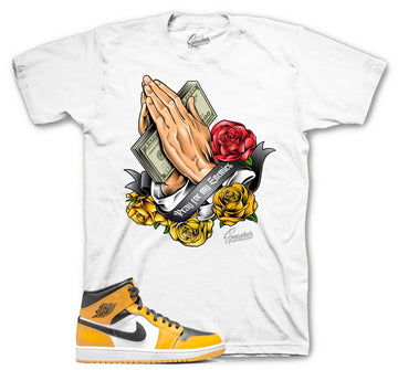 Retro 1 Taxi Shirt - Pray Enemies - White