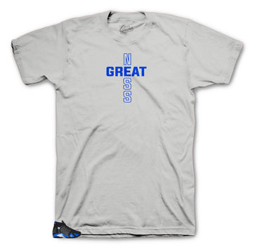 Silver tee collection for Jordan Blue Supreme 14's