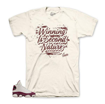 Retro 13 Bordeaux Shirt - Second Nature - Cream