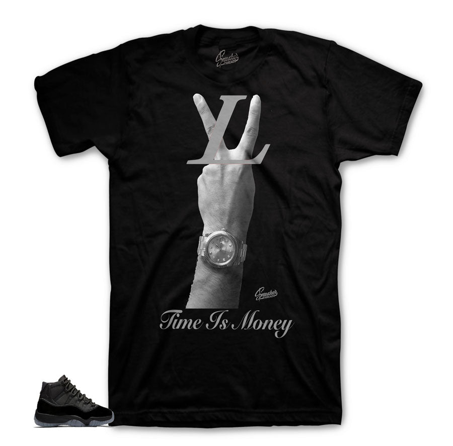 Jordan 11 Cap & Gown Time Is Money Hand Shirt