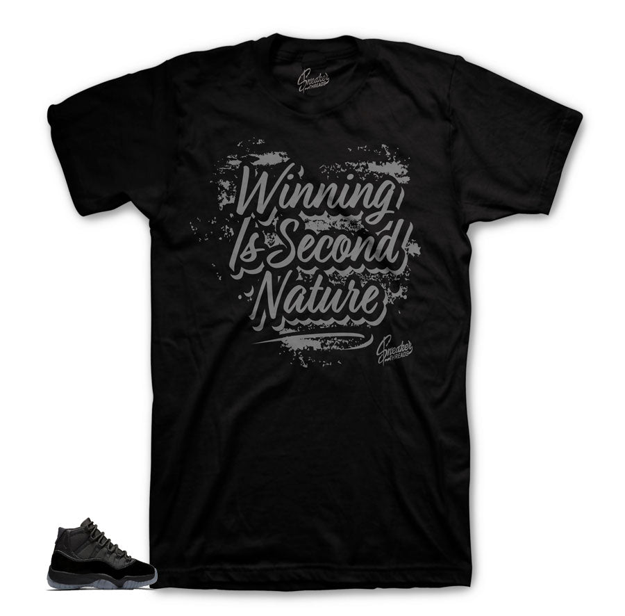 Jordan 11 Cap & Gown Second Nature Black shirt