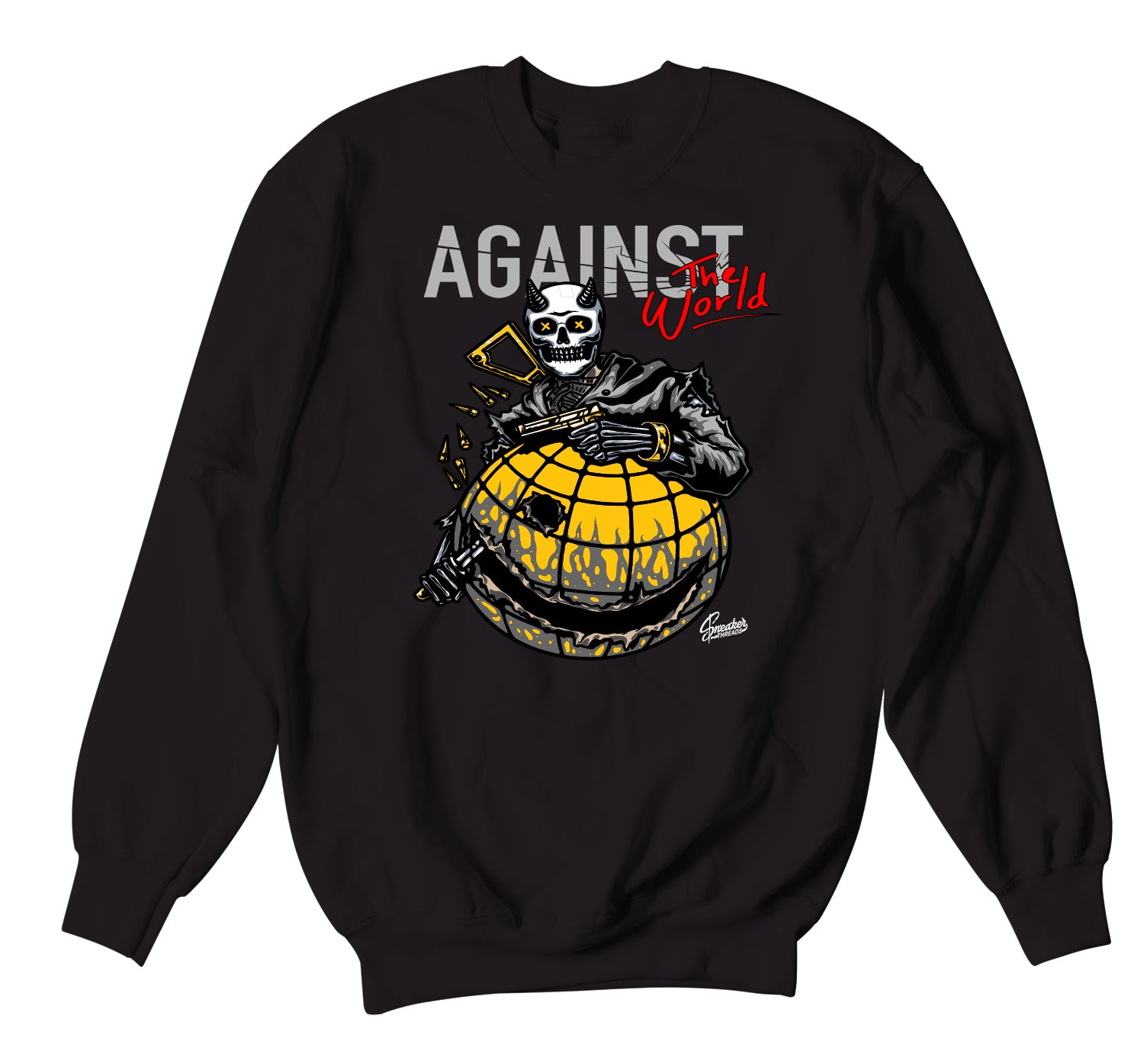 Retro 3 Cool Grey Sweater - Against The World - Black