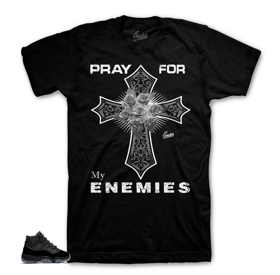 Jordan 11 Cap & Gown Enemies Roses Cross Shirt
