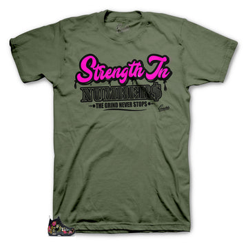 Floral foamposites shoes has matching tee shirt collection designed to match Floral Foamposites