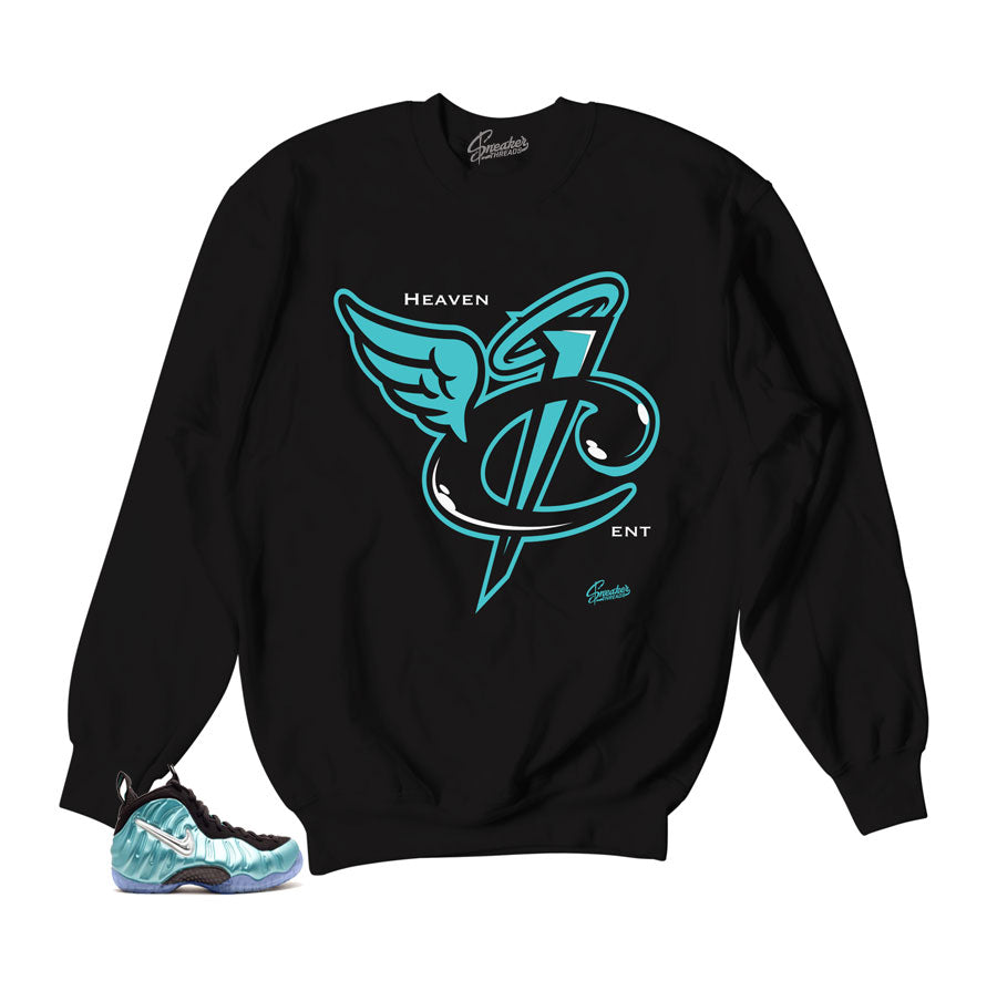 Foamposite island green sweaters match foam sneakers.