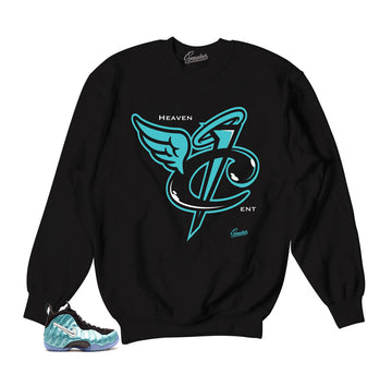 Foamposite island green sweaters match foam sneakers.