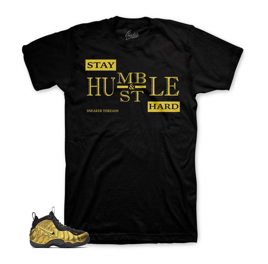 Foamposite metallic gold tees | Humble sneaker tees.