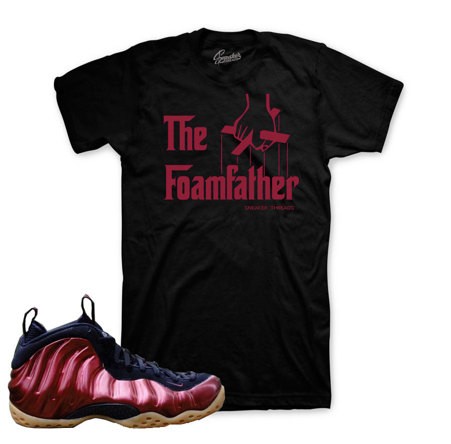Foam maroon gum shirts match foam sneakers.