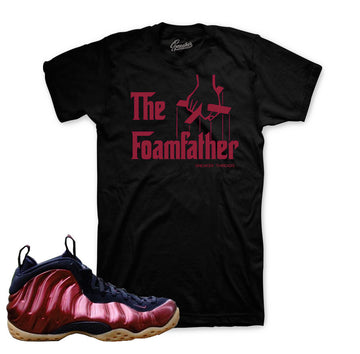 Foam maroon gum shirts match foam sneakers.