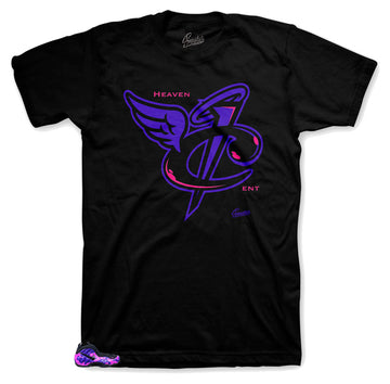 shirts designed perfectly to match the Foamposite purple camo sneakers