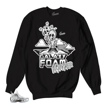 Foamposite abalone sweaters match foam blue tint sweatshirts.