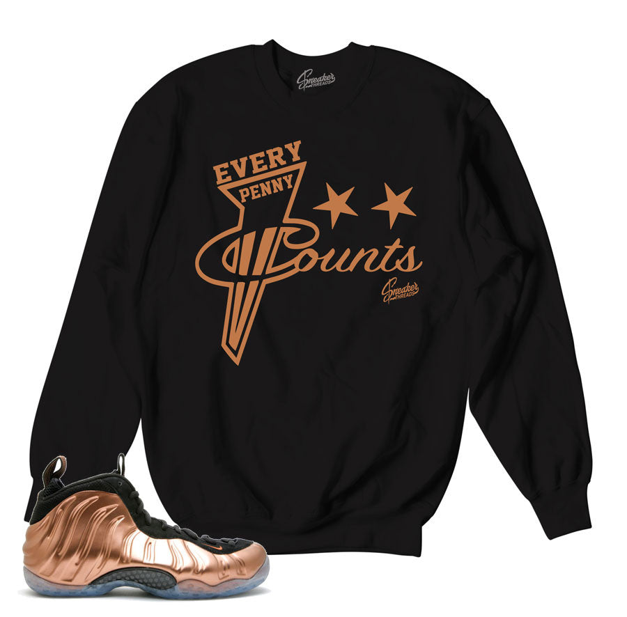 Sweater match foamposite one copper foam sneaker match crew.