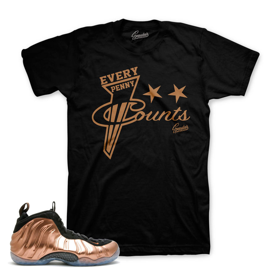 Tee match foamposite one copper foam sneaker match shirts.