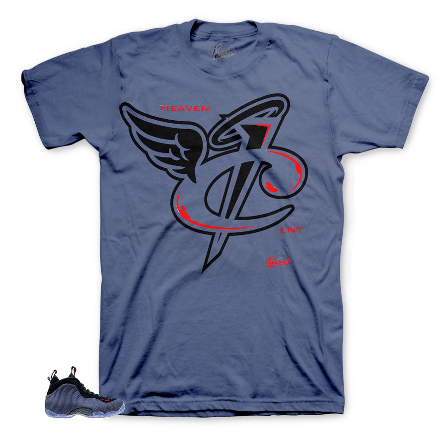 Sneaker tees match foamposite denim obsisidian foam shoes.