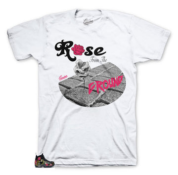 Shirts match foamposite floral sneakers | Matching floral sneaker tee.