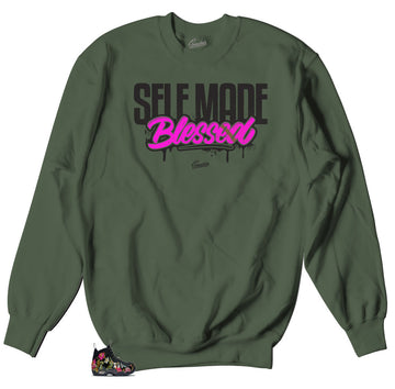 Floral valentine foamposite sneakers match sweater collection