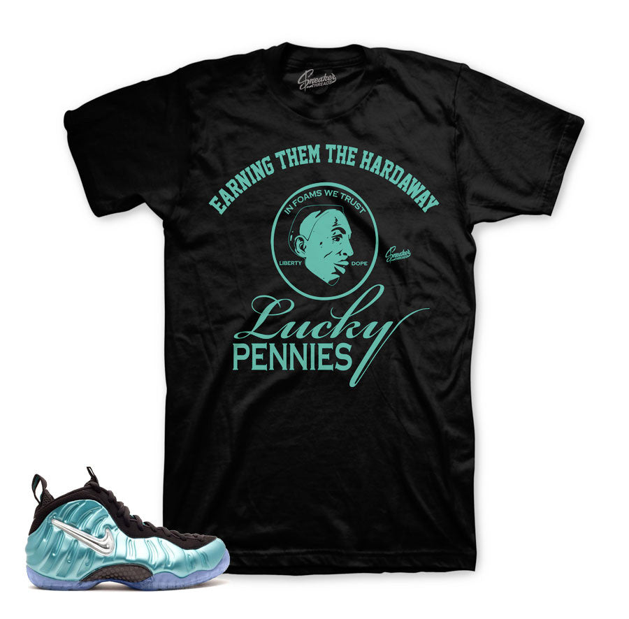 Foamposite island green tee match | Sneaker tees