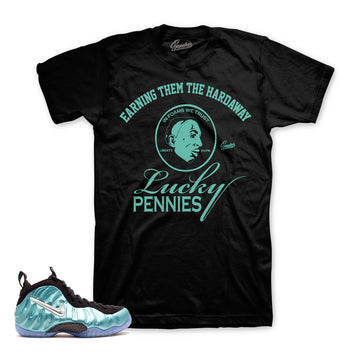 Foamposite island green tee match | Sneaker tees
