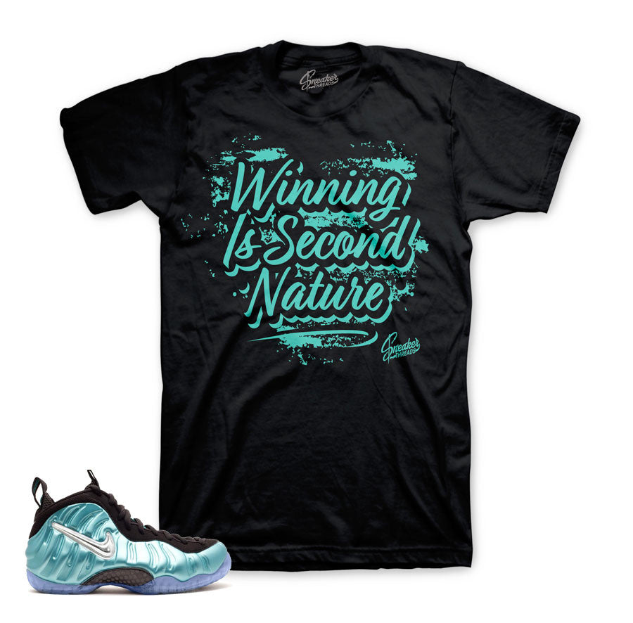 island green foamposite shirt match foam shoes.