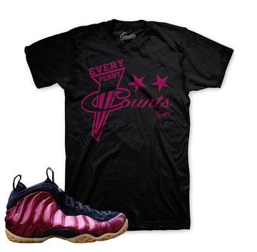 Foamposite Maroon Shirt - Every Penny - Black