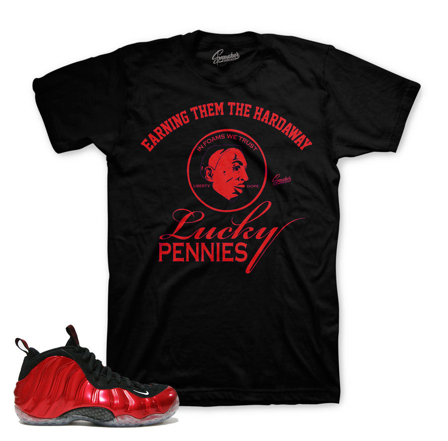 Metallic red foamposite shirts match. Red foam sneaker tees