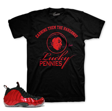 Metallic red foamposite shirts match. Red foam sneaker tees