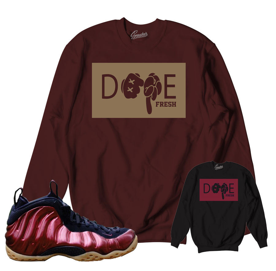 Foam maroon sweaters match foamposite shoes. Foam sweater.