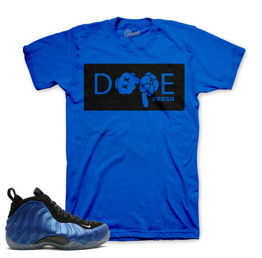 Foamposite royal tees match shoes.  Sneaker match tees.